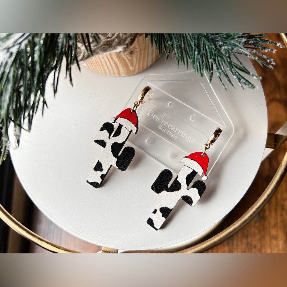 Santa’s Cactus Earrings